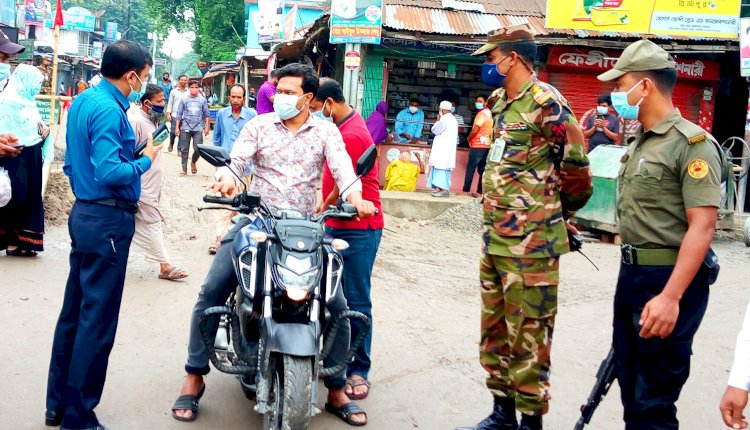 গঙ্গাচড়ায় স্বাস্থ্যবিধি না মানায় সাড়ে ৬ হাজার টাকা জরিমানা